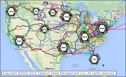 Fiber/Conduit, Metro/Long-Haul Network Map